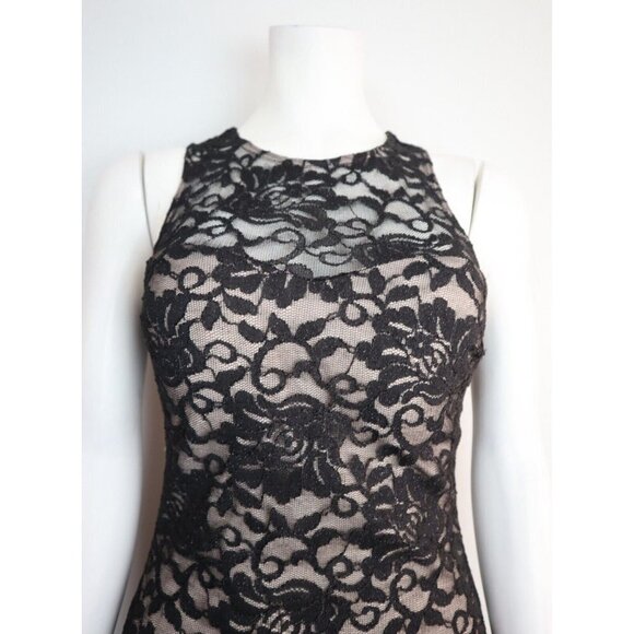 MY MICHELLE - JUNIOR'S BLACK SPARKLE LACE COCTAIL PARTY DRESS - SIZE 5 - Picture 3 of 6